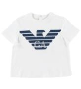 Emporio Armani T-shirt - Vit/MarinblÃ¥ m. Logo