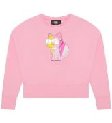 Karl Lagerfeld Sweatshirt - Beskuren - Rosa TvÃ¤ttad m. Kat