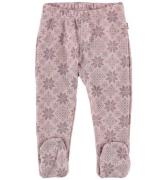 Joha Leggings m. Fot - Ull - Rosa m. StjÃ¤rnor