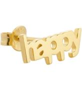 Design Letters Ã?rhÃ¤nge - 1 st. - Happy - 18K guldplÃ¤terad
