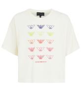 Emporio Armani T-shirt - Beskurna - Vit m. Logotyper