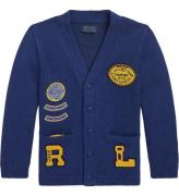 Polo Ralph Lauren Cardigan - Stickad - BlÃ¥ m. PlÃ¥ster