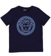Versace T-shirt - MarinblÃ¥/balett Blue m. Logo