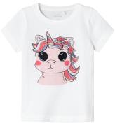 Name It T-shirt - NmfVeen - Bright White/Unicorn