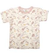 Joha T-shirt - Ull - Off White/Dammrosa m. Val