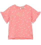 Minymo T-shirt - Strawberry Ice m. Blommor