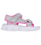 Skechers Sandaler m. Ljus - Sola Glow - Silver/Hot Pink