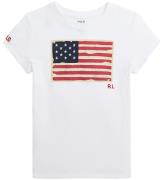 Polo Ralph Lauren T-shirt - Vit m. Flagga