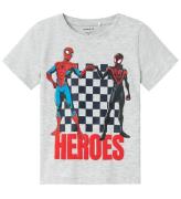 Name It T-shirt - NmmMaclin Spider-Man - Light Grey Melange