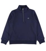 GANT Sweatshirt - Shield Halv zip - Evening Blue