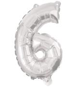 Decorata Party Folieballong - 95 cm - Nr 6 - Silver