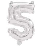 Decorata Party Folieballong - 85 cm - No 5 - Silver