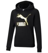 Puma Hoodie - Classics - Svart m. Guld Logo