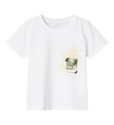 Name It T-shirt - NmmHermol - Bright White m. Palms