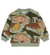 The New Siblings Sweatshirt - TnsLee - Hedge Green Dino AOP