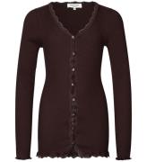 Rosemunde Cardigan - Silke/Bomull - Rib - Dark Espresso