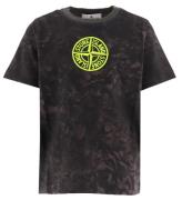 Stone Island T-shirt - Svartmelerad/Gul m. Logo