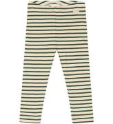 Petit Piao Leggings - Rib - Modal - Emerald Green/Dark Off White