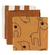 Done By Deer Muslinfilt- 3-pack - 70x70 cm - Deer Friends Mustar