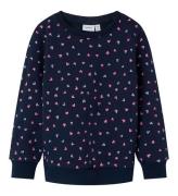 Name It Sweatshirt - NmfDavina - Dark Sapphire/Hjärtan