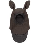 Huttelihut Balaclava - Ull - Dubbel - Dark Brown Melange m. Ã?ra