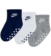 Nike Strumpor - 3-pack - Halkfri - Marinblå/Vit/Grå