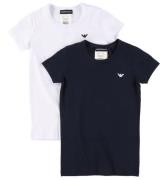 Emporio Armani T-shirts - 2-pack - Vit/MarinblÃ¥