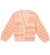 Stella McCartney Kids Cardigan - Stickad - Rosa/Orangerandig