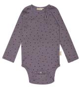 Petit Piao Body L/æ - Rib - Modal - Dusty Violet Dot