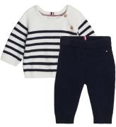 Tommy Hilfiger Set - TrÃ¶ja/Byxor - Stickad - Desert Sky/Stripe