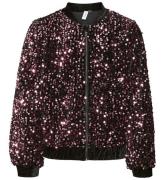 Vero Moda Girl Cardigan - VmBella - Black/Rosegold Paljett