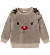 Name It Sweatshirt - Teddy - NmnRen - Weathered Teak