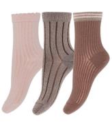 MP Strumpor - 3-pack - Abby - Brun/Rosa