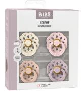 BIBS BÃ¶hmen Nappar - 4-pack - Stl. 2 - Rund - Ivory/Blush/Blosso