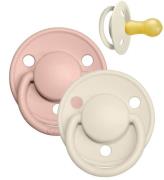 BIBS De Lux Nappar - Stl. 2 - 2-pack - Rund - Ivory/Blush