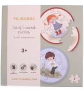 Filibabba Pussel-Set - Rund - 5x9 Delar - SmÃ¥ Ã¤ventyrare