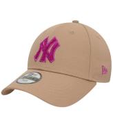 New Era Keps - 9Fyrtio - New York Yankees - Beige/Rosa