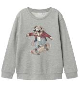 Name It Sweatshirt - NkmTehogo - Grey Melange m. Tryck