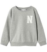 Name It Sweatshirt - NmmTollo - Gråmelerad m. Vit