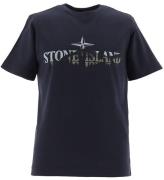 Stone Island T-shirt - MarinblÃ¥ Blue m. Tryck