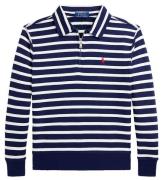 Polo Ralph Lauren Pikétröja m. Dragkedja - Marinblå/Vitrandig