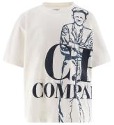 C.P. Company T-shirt - GasvÃ¤v White m. Damm BlÃ¥/MarinblÃ¥