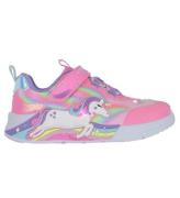 Skechers Skor m. Ljus - Unicorn Chaser - Rosa/Multi