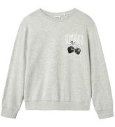 Name It Sweatshirt - NkfBukak - Light Grey Melange m. Tryck