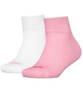 Puma Strumpor - Kids Kvart - 2-pack - Vit/Rosa m. Hjärta Logo