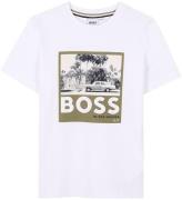 BOSS T-shirt - Vit m. Dark Green