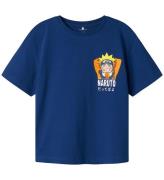 Name It T-shirt - Naruto - NkmOdal - Sodalite Blue m. Tryck