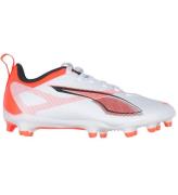 Puma Fotbollsskor - Ultra 5 Play V FG/AG Jr - Vit/Svart/Glowin