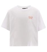 EA7 T-shirt - Beskuren - Vit m. Korall