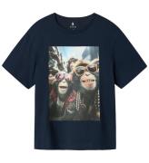 Name It T-shirt - NkmVoto - MarinblÃ¥ Blazer/Monkeys